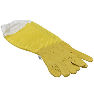 Beekeeping gloves Protective Sleeves breathable yellow mesh white sheepskin and cloth for Apiculture  beekeeping gloves